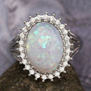OPAL BRIDAL ENGAGAMENT WEDDING RING